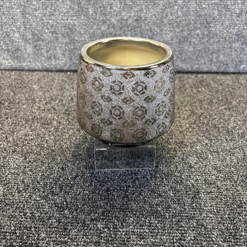 Design Pac~Candle Holder/Planter/Pen Holder Silver Tone Multi~Use 4.5" H 5"W